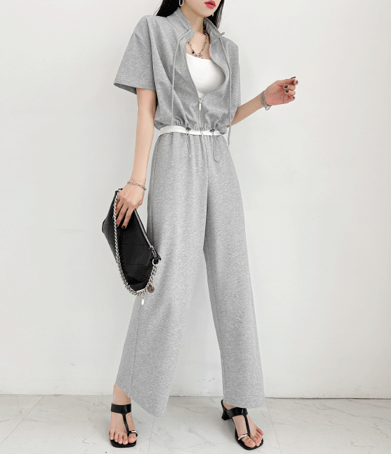 나르샤 집업 나시 팬츠 세트 3PCS -[5/8 그레이 입고예정]