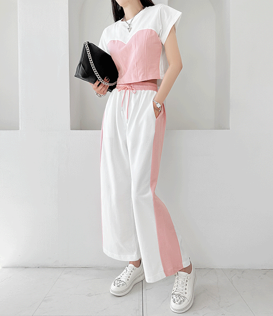 멜팅 반팔티 팬츠 세트